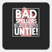 ワールドディスレクシアの悪いスペラー認識度セラピスト スクエアシール (正面)