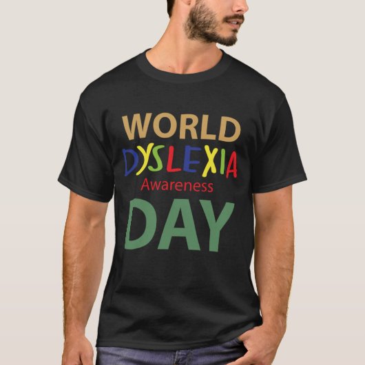 ワールドディスレクシア認識度デイディスレクシア Tシャツ (正面)