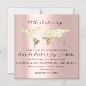 ワールドデスティネーションマップ大学院ブライダル結婚バラ マグネット招待状 (正面)