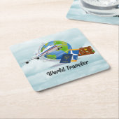 ワールドトラベラーは荷造りになり出発の準備ができていた。 スクエアペーパーコースター (アングル)