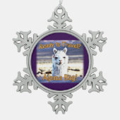 ワールドトラベラーアルパおもしろいカバッグ スノーフレークピューターオーナメント (正面)