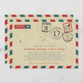 ワールドトラベラーエアメール | ウェディング 招待状 (正面/裏面)