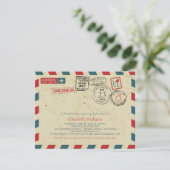 ワールドトラベラーエアメール | カリフォルニアブライダルシャワー 招待状 (スタンド正面)