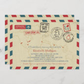 ワールドトラベラーエアメール | ニューヨークブライダルシャワー 招待状 (正面/裏面)