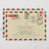 ワールドトラベラーエアメール | フロリダブライダルシャワー 招待状 (正面/裏面)