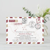 ワールドトラベラーエアメール |ブライダルシャワー 招待状 (スタンド正面)