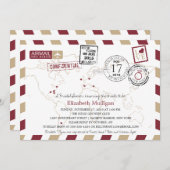 ワールドトラベラーエアメール |ブライダルシャワー 招待状 (正面/裏面)