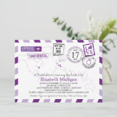 ワールドトラベラーエアメール | メリーランドブライダルシャワー 招待状 (スタンド正面)