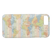 ワールドトラベラーカラフルタイムゾーンの地図 Case-Mate iPhoneケース (裏面(横))