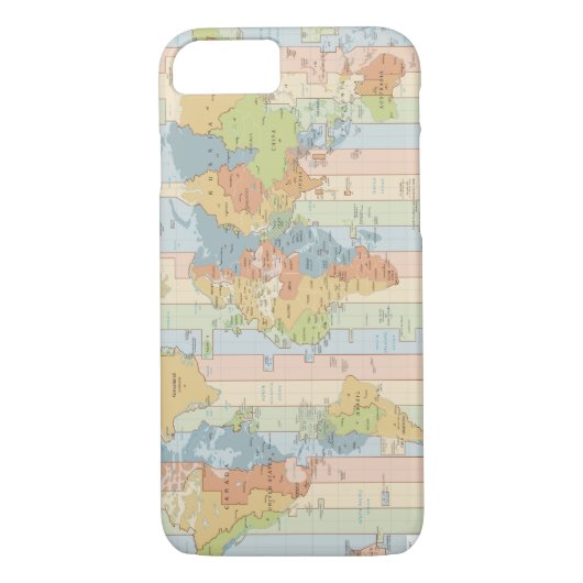 ワールドトラベラーカラフルタイムゾーンの地図 Case-Mate iPhoneケース (裏面)