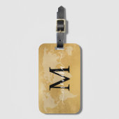 ワールドトラベラーゴールドフォイルマップカスタムモノグラム名 ラゲッジタグ (正面縦)