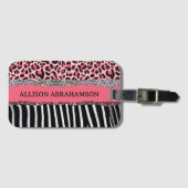 ワールドトラベラーピンクガーリーモダングリッター ラゲッジタグ (正面横)