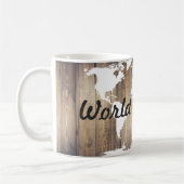 ワールドトラベラーホワイトワールドマップウ素朴ッド コーヒーマグカップ (左)