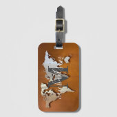 ワールドトラベラーマップカスタムモノグラムネームルガ ラゲッジタグ (正面縦)