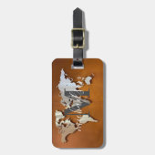 ワールドトラベラーマップカスタムモノグラムネームルガ ラゲッジタグ (正面縦)