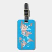 ワールドトラベラーマップメタルをパーソナライモノグラムのズする ラゲッジタグ (正面縦)