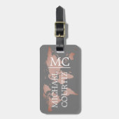 ワールドトラベラーマップメタルをパーソナライモノグラムのズする ラゲッジタグ (正面縦)