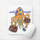 ワールドトラベラーマンガイラストレーションおもしろいタコ マウスパッド (マウス)