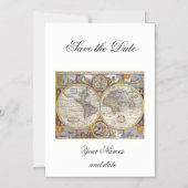 ワールドトラベラーヴィンテージマップサンダー_コーブ マグネット招待状 (正面)