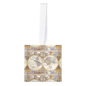 ワールドトラベラーヴィンテージマップ キューブオーナメント (正面)