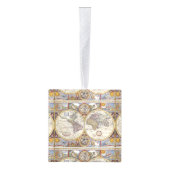 ワールドトラベラーヴィンテージマップ キューブオーナメント (右)