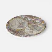 ワールドトラベラーヴィンテージマップ ペーパープレート (アングル)