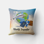 ワールドトラベラー、デザイン2、 クッション (裏面)