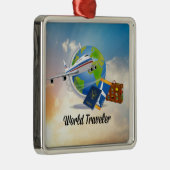 ワールドトラベラー – デザイン#2, メタルオーナメント (右)