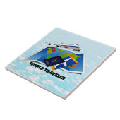 ワールドトラベラー – 地図、パスポート、チケット、 タイル (側面)