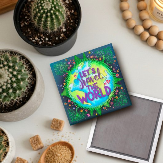 ワールドトラベルおもしろいトレンディー マグネット