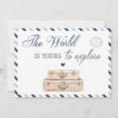 ワールドトラベルアドベンチャー男の赤ちゃんシャワー 招待状 (裏面)