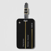 ワールドトラベルカスタムブラック ラゲッジタグ (正面縦)