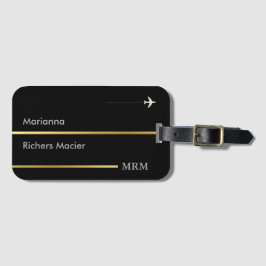 ワールドトラベルカスタムブラック ラゲッジタグ