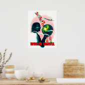 ワールドトラベルグローブ、ヴィンテージ ポスター (キッチン)