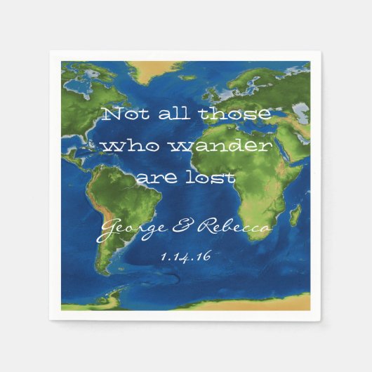 ワールドトラベルパーティーナプキンス スタンダードカクテルナプキン (正面)