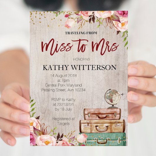 ワールドトラベルブライダルシャワーへの招待 招待状