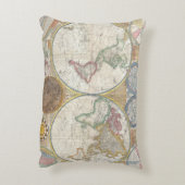 ワールドトラベルマップアンティークヴィンテージ アクセントクッション (裏面(縦))