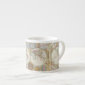 ワールドトラベルマップアンティークヴィンテージ エスプレッソカップ (正面右)