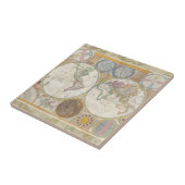 ワールドトラベルマップアンティークヴィンテージ タイル (側面)