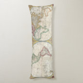 ワールドトラベルマップアンティークヴィンテージ ボディピロー (裏面 (縦))