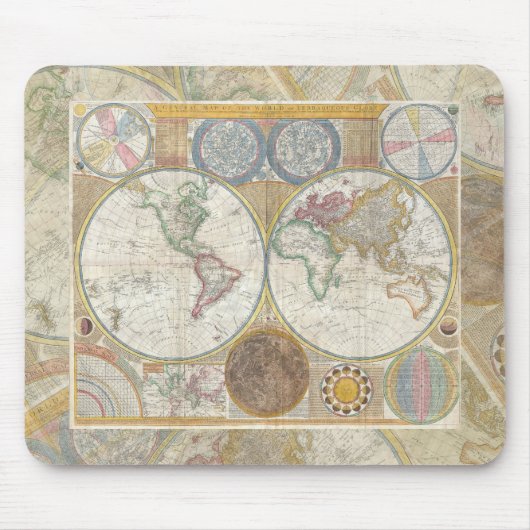 ワールドトラベルマップアンティークヴィンテージ マウスパッド (正面)