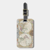 ワールドトラベルマップアンティークヴィンテージ ラゲッジタグ (正面縦)