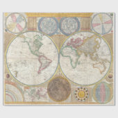 ワールドトラベルマップアンティークヴィンテージ ラッピングペーパー (フラット)