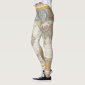 ワールドトラベルマップアンティークヴィンテージ レギンス (左)