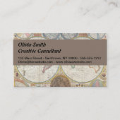 ワールドトラベルマップアンティークヴィンテージ 名刺 (正面)