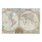 ワールドトラベルマップアンティークヴィンテージ 枕カバー (裏面)