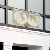 ワールドトラベルマップアンティークヴィンテージ 横断幕 (ビルの外側)