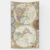 ワールドトラベルマップアンティークヴィンテージ 横断幕 (縦)