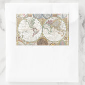 ワールドトラベルマップアンティークヴィンテージ 長方形シール (バッグ)