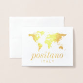 ワールドトラベルマップテーブル名カー実在ドフォイル 箔カード (封筒付き正面)